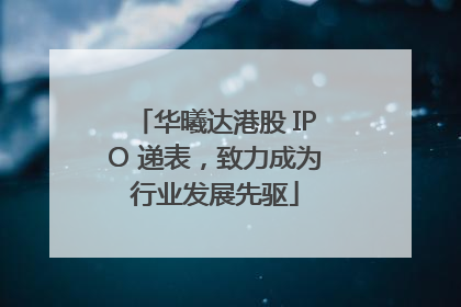 华曦达港股 IPO 递表，致力成为行业发展先驱