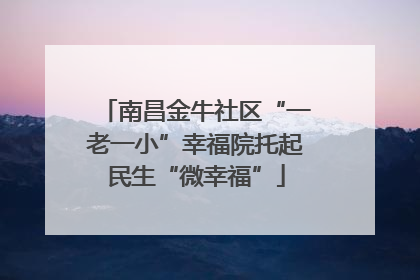 南昌金牛社区“一老一小”幸福院托起民生“微幸福”