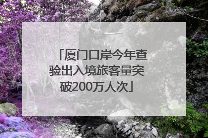 厦门口岸今年查验出入境旅客量突破200万人次