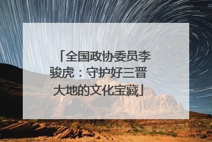 全国政协委员李骏虎：守护好三晋大地的文化宝藏