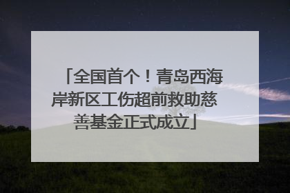 全国首个！青岛西海岸新区工伤超前救助慈善基金正式成立