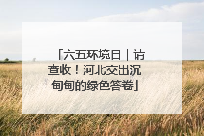六五环境日｜请查收！河北交出沉甸甸的绿色答卷