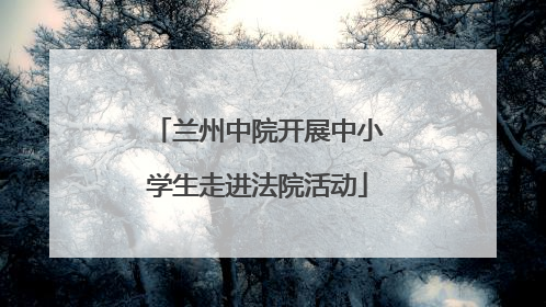 兰州中院开展中小学生走进法院活动