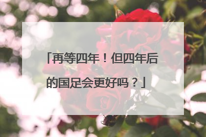 再等四年！但四年后的国足会更好吗？