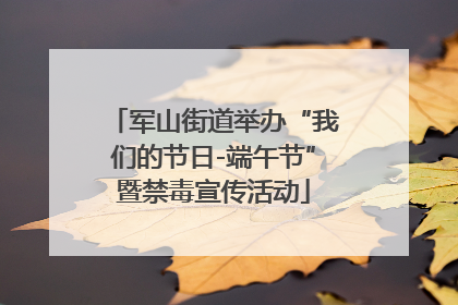 军山街道举办“我们的节日-端午节”暨禁毒宣传活动