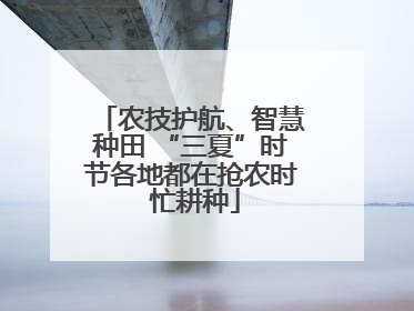 农技护航、智慧种田 “三夏”时节各地都在抢农时 忙耕种