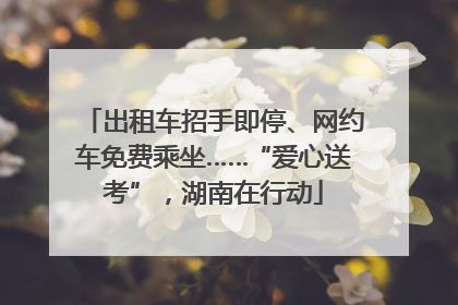 出租车招手即停、网约车免费乘坐……“爱心送考”，湖南在行动