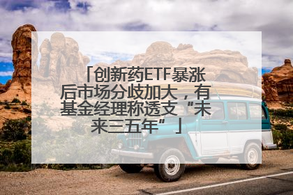 创新药ETF暴涨后市场分歧加大，有基金经理称透支“未来三五年”