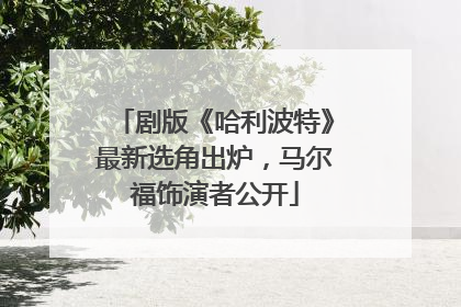 剧版《哈利波特》最新选角出炉，马尔福饰演者公开