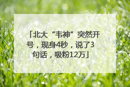 北大“韦神”突然开号，现身4秒，说了3句话，吸粉12万