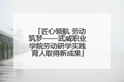 匠心领航 劳动筑梦——武威职业学院劳动研学实践育人取得新成果