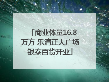 商业体量16.8万方 乐清正大广场银泰百货开业