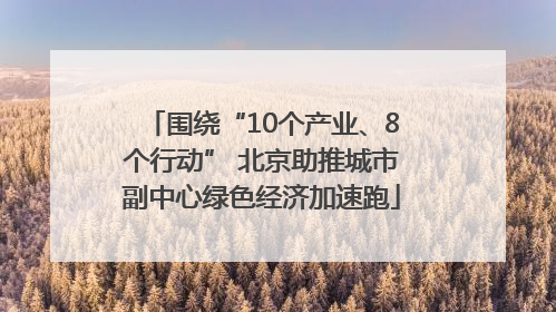 围绕“10个产业、8个行动” 北京助推城市副中心绿色经济加速跑