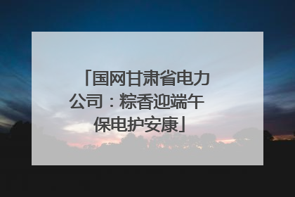国网甘肃省电力公司：粽香迎端午 保电护安康