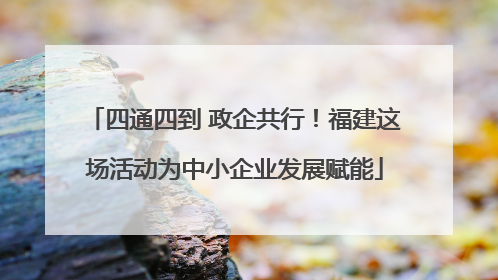 四通四到 政企共行！福建这场活动为中小企业发展赋能