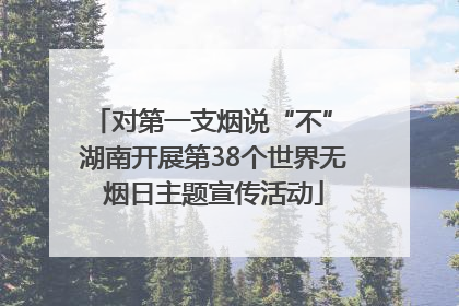 对第一支烟说“不” 湖南开展第38个世界无烟日主题宣传活动