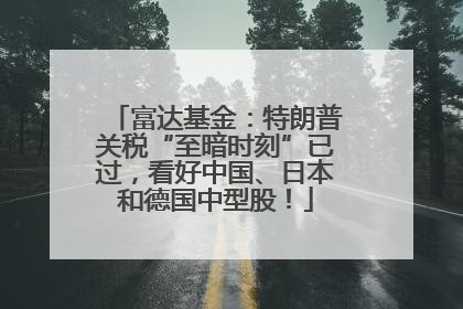 富达基金：特朗普关税“至暗时刻”已过，看好中国、日本和德国中型股！