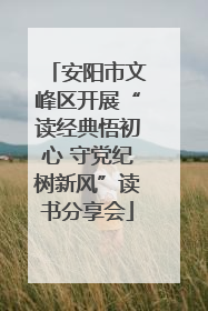 安阳市文峰区开展“读经典悟初心 守党纪树新风”读书分享会