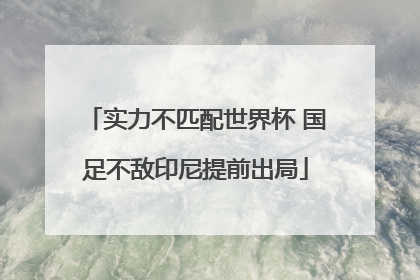 实力不匹配世界杯 国足不敌印尼提前出局