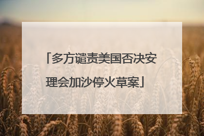 多方谴责美国否决安理会加沙停火草案