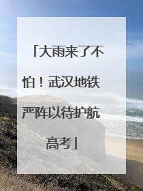 大雨来了不怕！武汉地铁严阵以待护航高考