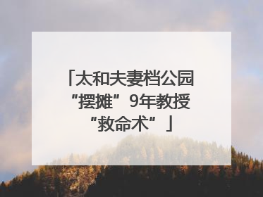 太和夫妻档公园“摆摊”9年教授“救命术”