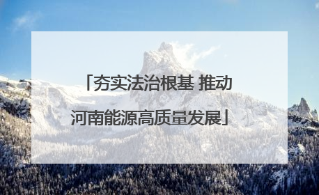 夯实法治根基 推动河南能源高质量发展