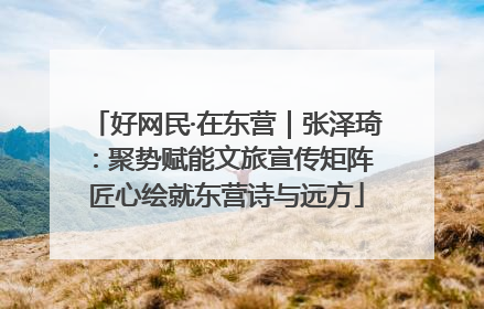 好网民·在东营｜张泽琦：聚势赋能文旅宣传矩阵 匠心绘就东营诗与远方
