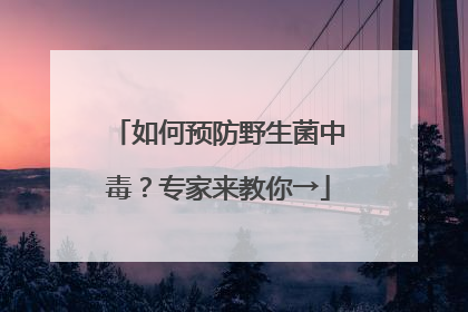 如何预防野生菌中毒？专家来教你→