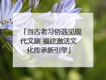 当古老习俗遇见现代文旅 福建激活文化传承新引擎