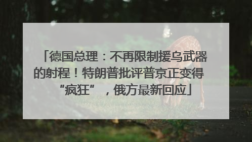 德国总理：不再限制援乌武器的射程！特朗普批评普京正变得“疯狂”，俄方最新回应