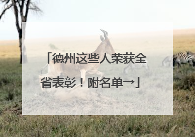 德州这些人荣获全省表彰！附名单→