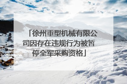 徐州重型机械有限公司因存在违规行为被暂停全军采购资格