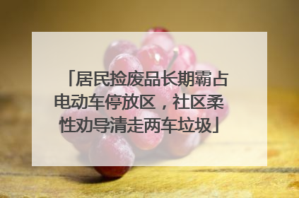 居民捡废品长期霸占电动车停放区，社区柔性劝导清走两车垃圾