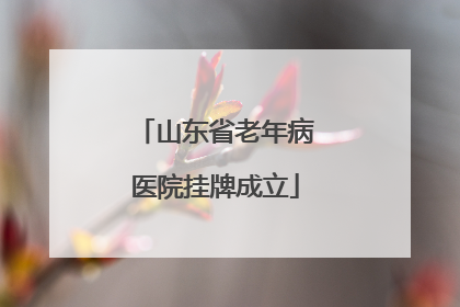 山东省老年病医院挂牌成立