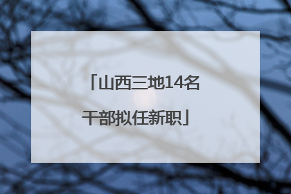 山西三地14名干部拟任新职