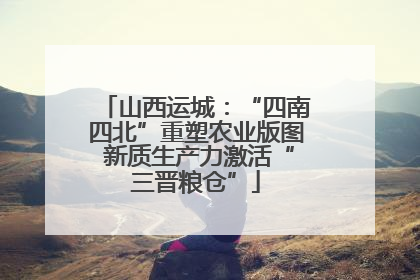 山西运城：“四南四北”重塑农业版图 新质生产力激活“三晋粮仓”