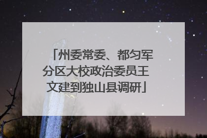 州委常委、都匀军分区大校政治委员王文建到独山县调研