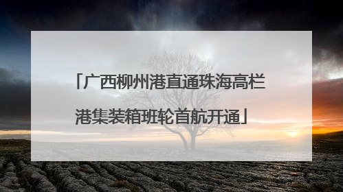 广西柳州港直通珠海高栏港集装箱班轮首航开通