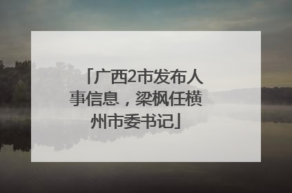 广西2市发布人事信息，梁枫任横州市委书记