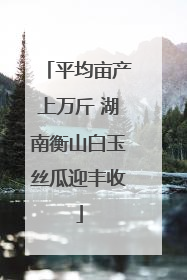 平均亩产上万斤 湖南衡山白玉丝瓜迎丰收