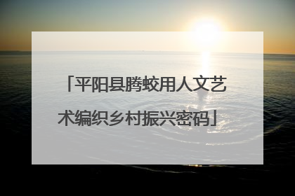 平阳县腾蛟用人文艺术编织乡村振兴密码