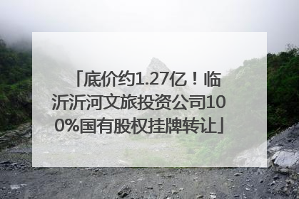 底价约1.27亿！临沂沂河文旅投资公司100%国有股权挂牌转让