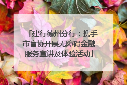 建行德州分行：携手市盲协开展无障碍金融服务宣讲及体验活动