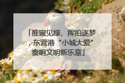 推窗见绿、挥拍逐梦，东营港“小城大爱”奏响文明新乐章