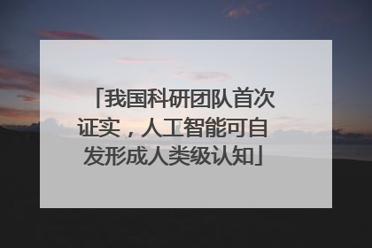 我国科研团队首次证实，人工智能可自发形成人类级认知