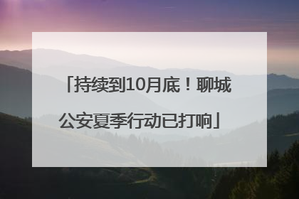 持续到10月底！聊城公安夏季行动已打响