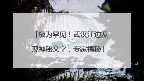 极为罕见！武汉江边发现神秘文字，专家揭秘