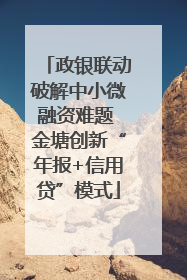 政银联动破解中小微融资难题 金塘创新“年报+信用贷”模式