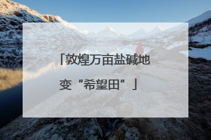 敦煌万亩盐碱地变“希望田”